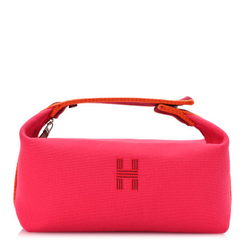 HERMES Canvas Small Bride-A-Brac Pouch Hibiscus