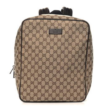 GUCCI Monogram Travel Backpack Dark Brown