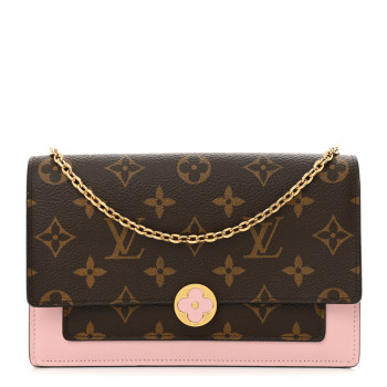 LOUIS VUITTON Monogram Flore Chain Wallet Rose Ballerine LOUIS VUITTON Monogram Flore Chain Wallet Rose Ballerine