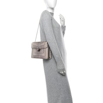 BULGARI Metallic Karung Serpenti Forever Crossbody Rosa Di Francia