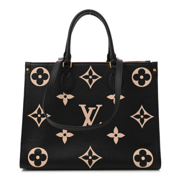 LOUIS VUITTON Empreinte Monogram Giant Onthego MM Black Beige