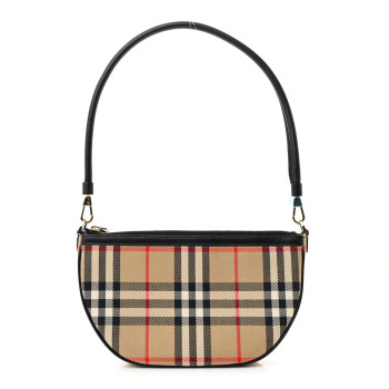 BURBERRY Vintage Check Calfskin Olympia Slim Pouch Archive Beige