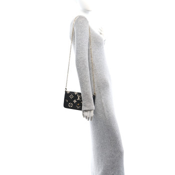 LOUIS VUITTON Empreinte Monogram Giant Felicie Pochette Black Beige
