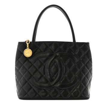CHANEL Caviar Quilted Medallion Tote Black