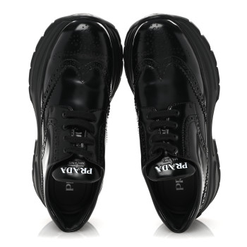 PRADA Spazzolato Rois Brogue 55mm Derby Sneakers 39.5 Black