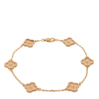 VAN CLEEF & ARPELS 18K Rose Gold 6 Motifs Sweet Alhambra Bracelet