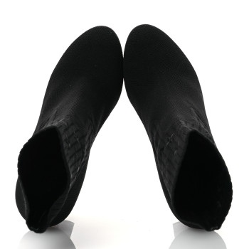 LOUIS VUITTON Monogram Stretch Fabric Silhouette Ankle Boots 37.5 Black