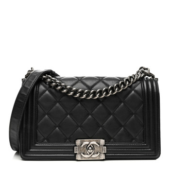 CHANEL Calfskin Quilted Medium Boy Flap Black CHANEL Calfskin Quilted Medium Boy Flap Black