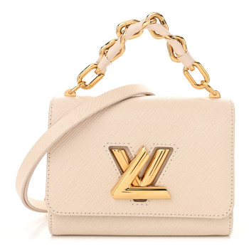 LOUIS VUITTON Epi Twist Braided Chain Shoulder Bag PM Quartz White