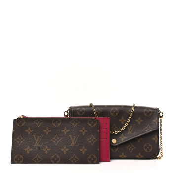 LOUIS VUITTON Monogram Pochette Felicie Chain Wallet Fuchsia