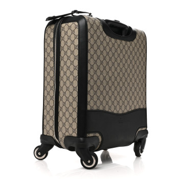 GUCCI GG Supreme Monogram Calfskin Carry On Trolley Beige Ebony Black