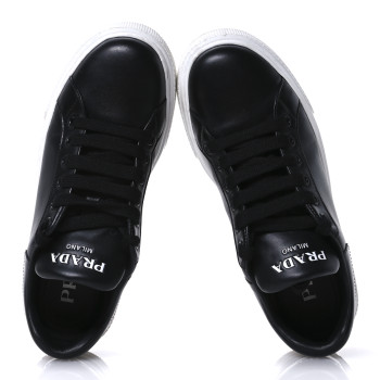 PRADA Vitello Soft Womens Low Top Sneakers 35 Black