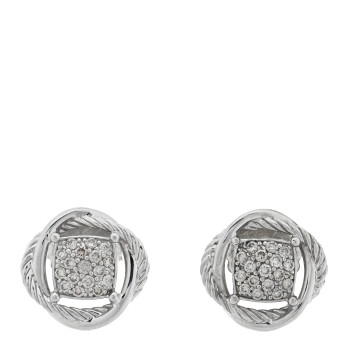 DAVID YURMAN Sterling Silver Diamond 13mm Infinity Earrings