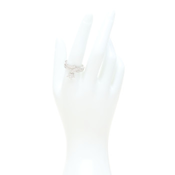 CHANEL 18K White Gold Diamond Etolie Filante Ring 60 9