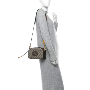 GUCCI GG Supreme Monogram Web Neo Vintage Shoulder Bag Beige New Acero Crop