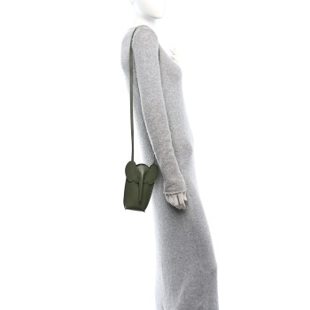 LOEWE Calfskin Elephant Pouch Crossbody Bag Avocado