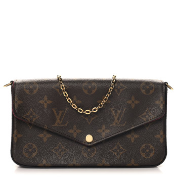 LOUIS VUITTON Monogram Pochette Felicie Chain Wallet Fuchsia