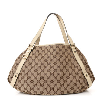 GUCCI Monogram Medium Abbey Shoulder Bag Off White