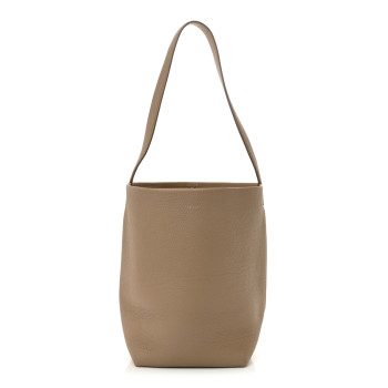THE ROW Grained Calfskin Medium N/S Park Tote Dark Taupe