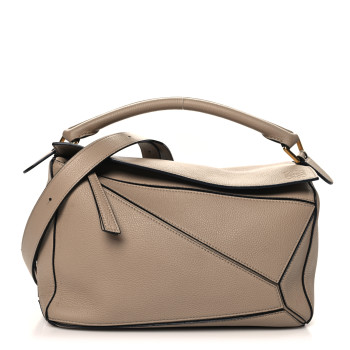 LOEWE Grained Calfskin Medium Puzzle Bag Sand Mink