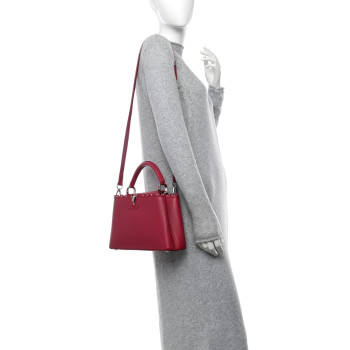 LOUIS VUITTON Taurillon Lace Croquets Capucines BB Groseille