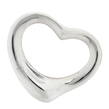 TIFFANY Sterling Silver 22mm Elsa Peretti Open Heart Pendant