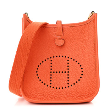 HERMES Taurillon Clemence Evelyne TPM Orange