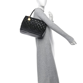 CHANEL Caviar Quilted Medallion Tote Black
