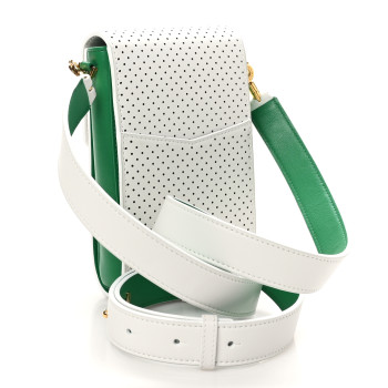 BULGARI X CASABLANCA Calfskin Serpenti Forever Apres Vertical Pochette Tennis Green White