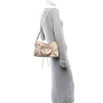 BALENCIAGA Agneau Classic Hardware Small Le City Almond