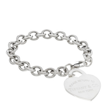 TIFFANY Sterling Silver Large Return to Tiffany Heart Tag Charm Bracelet