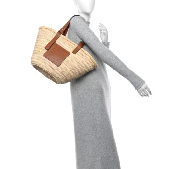 LOEWE Raffia Basket Tote Bag Natural Tan