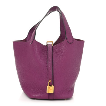 HERMES Taurillon Clemence Picotin Lock 18 PM Anemone