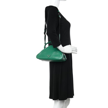 PRADA Grace Lux Triangle Top Handle Shoulder Bag Mango