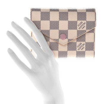 LOUIS VUITTON Damier Azur Victorine Wallet Rose Ballerine