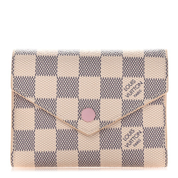 LOUIS VUITTON Damier Azur Victorine Wallet Rose Ballerine