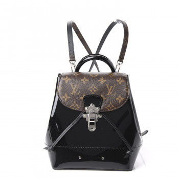 LOUIS VUITTON Patent Monogram Hot Springs Backpack Black