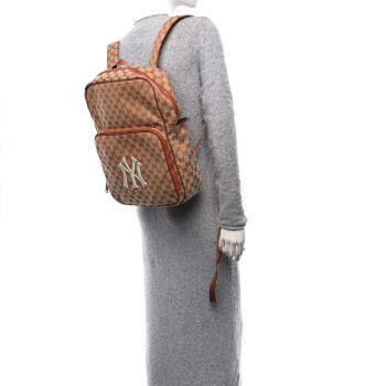 GUCCI X MLB GG Monogram NY Yankees Medium Backpack Beige Ruggine Ivory