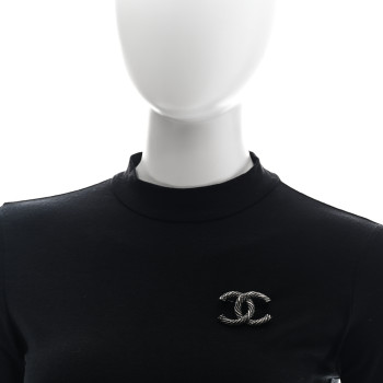 CHANEL Ruthenium Twisted CC Brooch