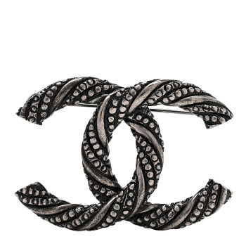 CHANEL Ruthenium Twisted CC Brooch