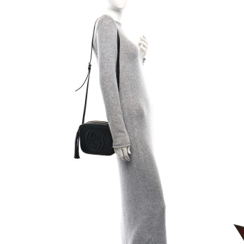 GUCCI Pebbled Calfskin Small Soho Disco Bag Black