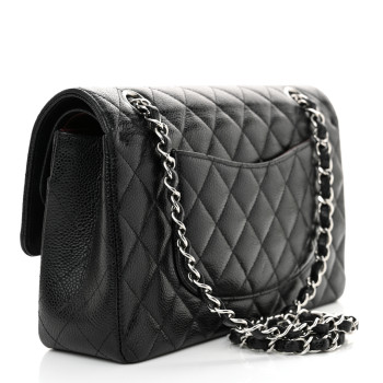 CHANEL Caviar Quilted Medium Double Flap Black