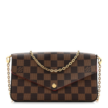 LOUIS VUITTON Damier Ebene Pochette Felicie Chain Wallet