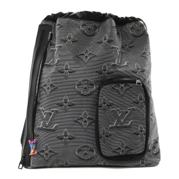 LOUIS VUITTON Monogram 3D 2054 Drawstring Backpack Grey Black