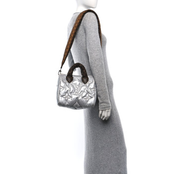LOUIS VUITTON Econyl Mini Monogram Pillow Speedy Bandouliere 25 Silver
