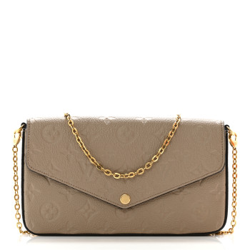 LOUIS VUITTON Empreinte Pochette Felicie Chain Wallet Tourterelle