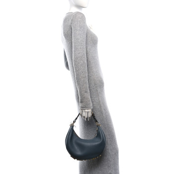 FENDI Vitello Grace Matte Small Fendigraphy Hobo Bag Tempesta
