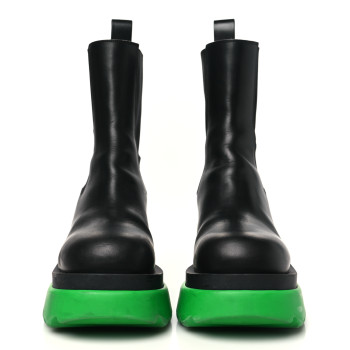 BOTTEGA VENETA Calfskin The Flash Chelsea Boots 38.5 Black Grass
