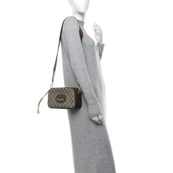 GUCCI GG Supreme Monogram Web Neo Vintage Shoulder Bag Beige New Acero Crop