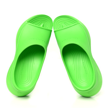 BALENCIAGA X CROCS Rubber Womens Pool Slides 41 Neon Green